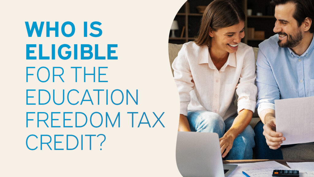 Couple reviewing financial documents together while learning who is eligible for the Education Freedom Tax Credit
