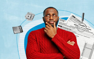 Illustration representing a taxpayer contributing to K-12 scholarships through the Education Freedom Tax Credit