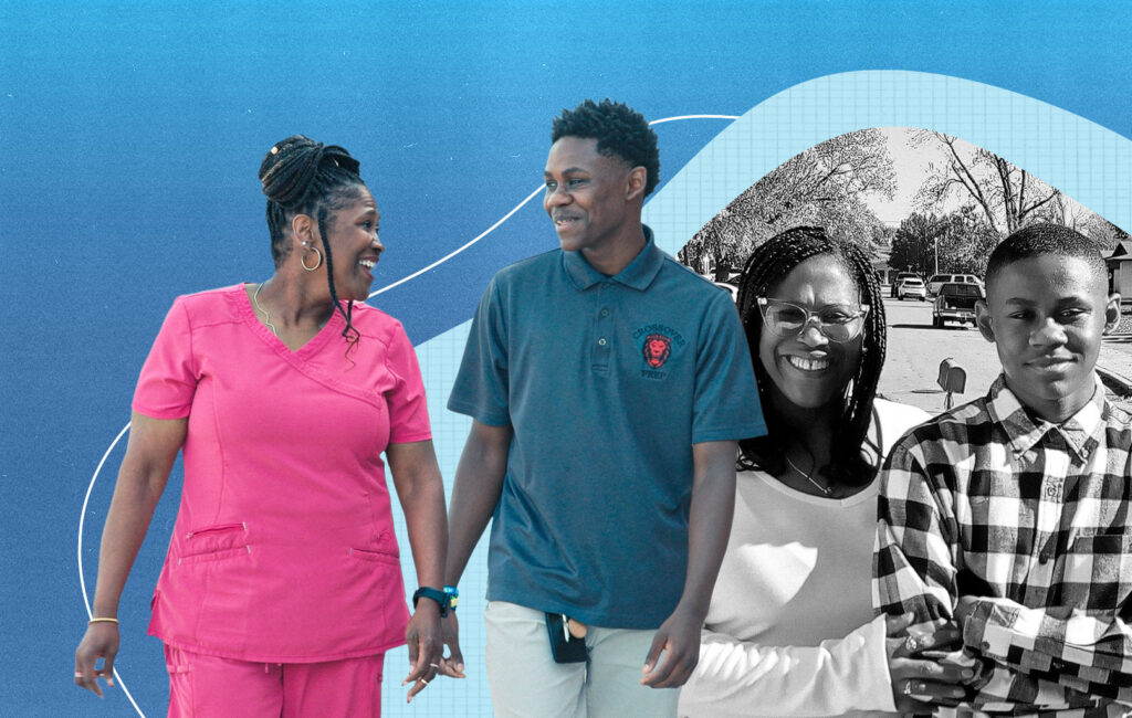 Tamica and her son George, whose life changed through a tax credit scholarship