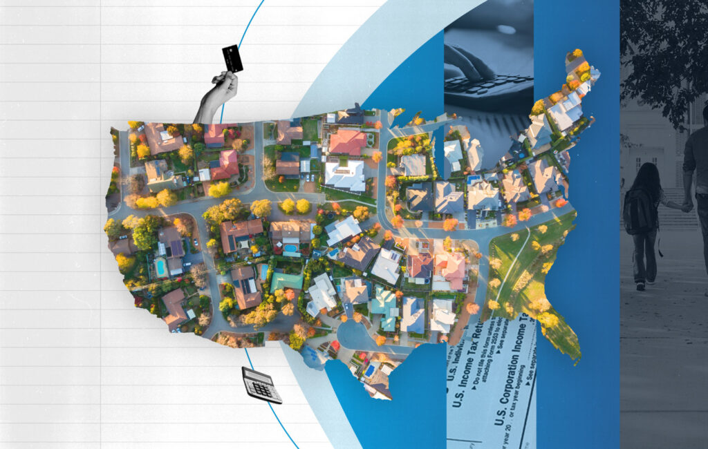 Illustration of a donor in one state supporting students in another state through the EFTC